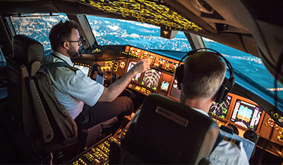 image of plane pilots