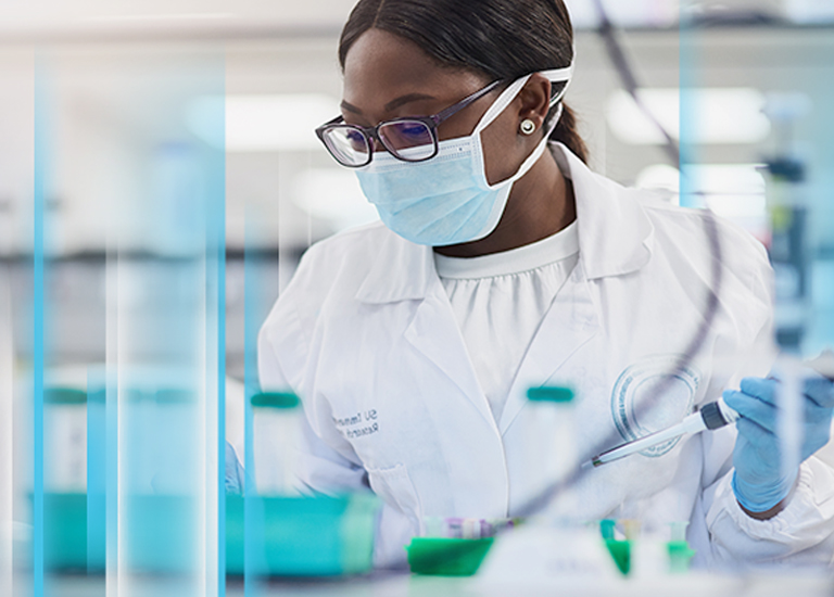 woman in lab