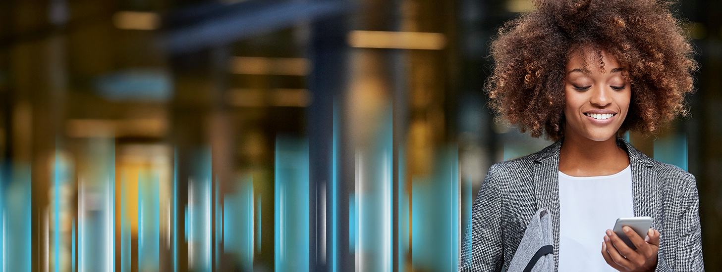 woman looking at phone