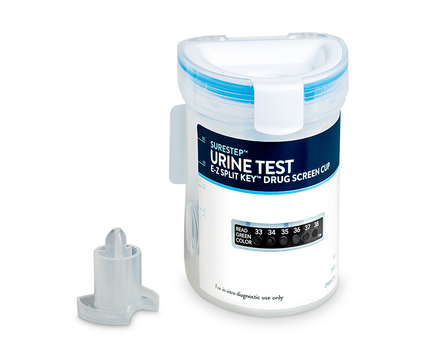SureStep™ Urine Test E-Z Split Key™ Drug Screen Cup 